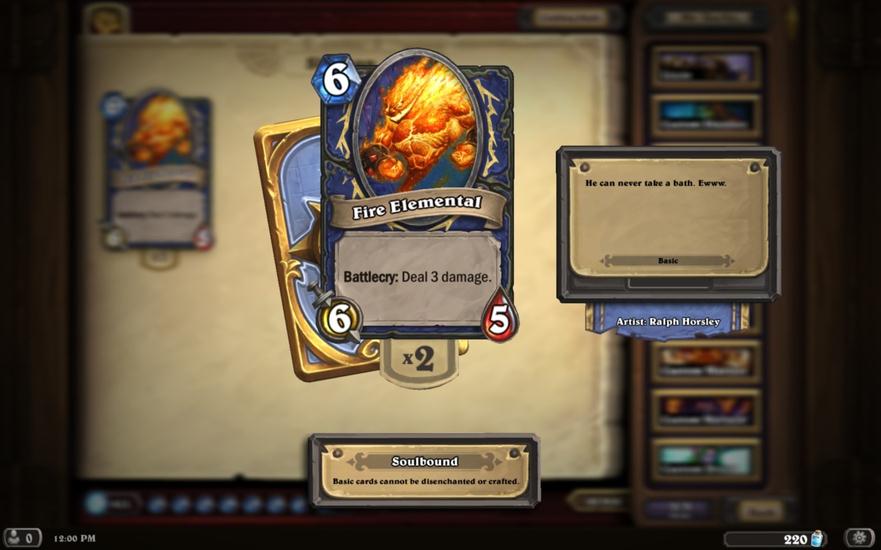 fire elemental hearthstone