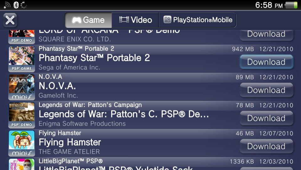 sony psp games list