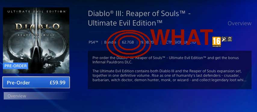 diablo 3 reaper of souls ps4 digital code