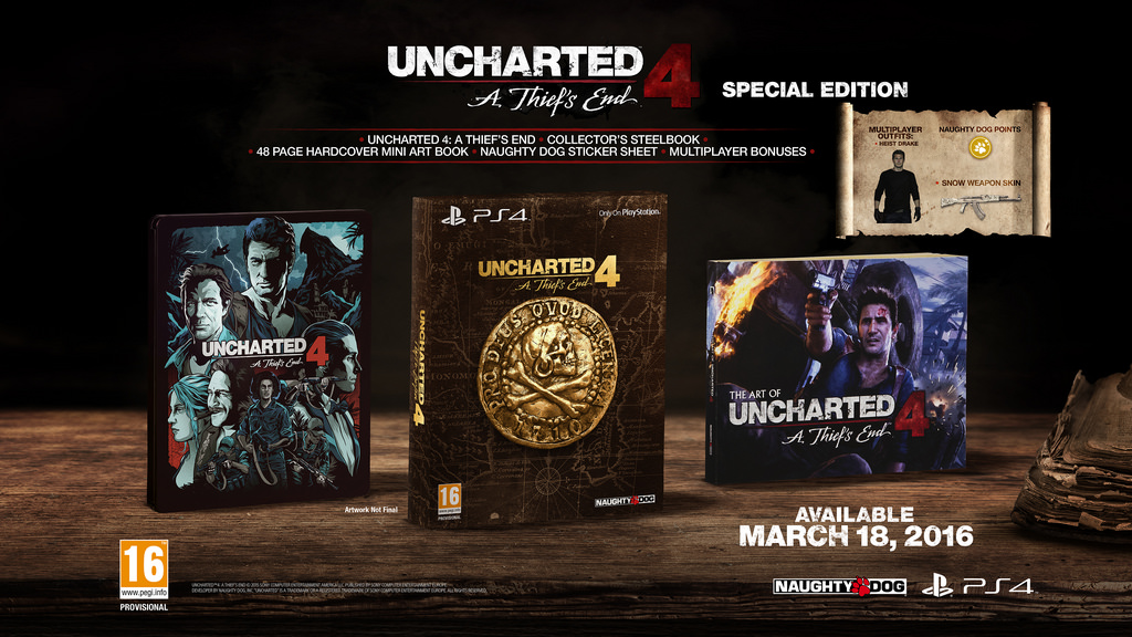 Uncharted 4 is coming to PS4 on March 18 with two fancy editions to