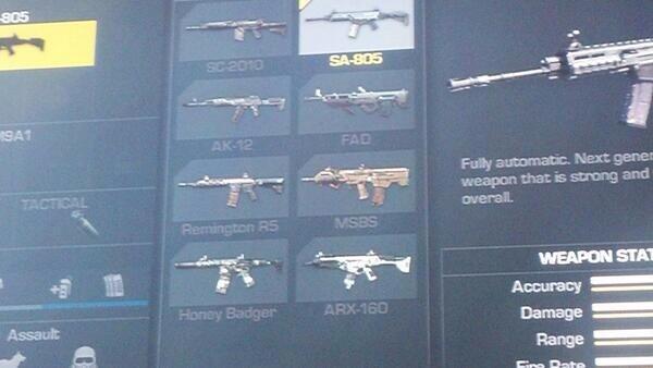 call of duty ghosts assault rifles