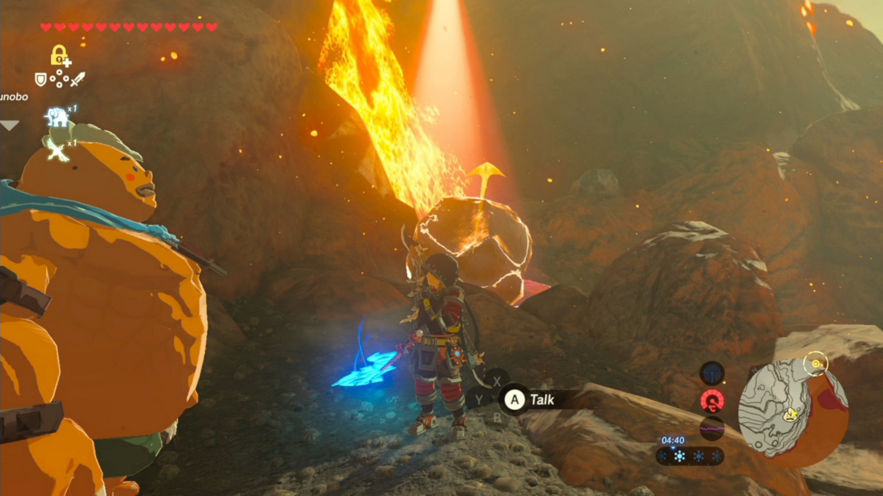 zelda_botw_guide_rudaniaprep6 "width =" 1280 "height =" 720 "class =" alignnone size-full wp-image-620551 "srcset =" https://assets.vg247.com/current/2017/02/zelda_botw_guide_rudaniaprep6.jpg 1280w, https : //assets.vg247.com/current/2017/02/zelda_botw_guide_rudaniaprep6-156x88.jpg 156w, https://assets.vg247.com/current/2017/02/zelda_botw_guide_rudaniaprep6-600x338.jpg 600w, https: // activos .vg247.com / current / 2017/02 / zelda_botw_guide_rudaniaprep6-768x432.jpg 768w, https://assets.vg247.com/current/2017/02/zelda_botw_guide_rudaniaprep6-1152x648.jpg 1152w, https://assets.vg247.com /current/2017/02/zelda_botw_guide_rudaniaprep6-231x130.jpg 231w "tamaños =" (ancho máximo: 1280px) 100vw, 1280px "/></p></noscript>
<h3>Evitar los reflectores del guardián y guiar a Yunobo</h3>
<p>Entonces escucha… <strong>esto es básicamente una sección de sigilo</strong>. Lo siento. Para Link, en realidad es bastante fácil, pero de lo que debes preocuparte es de Yunobo. </p>
<div class=