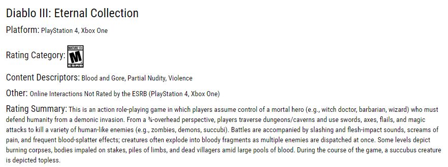 diablo 3 ps4 rating