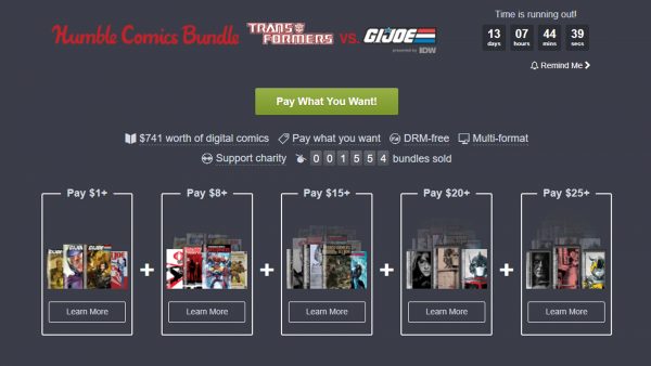 Humble Comics Bundle Transformers vs GI Joe