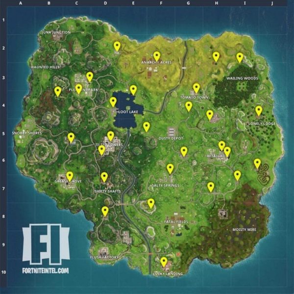 as you can see they are spread pretty evenly around the map and a cluster of trees is never that far away if you need some wood - wood rabbit fortnite map