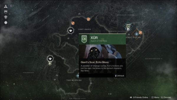 ur "width =" 600 "height =" 338 "srcset =" https://assets.vg247.com/current/2018/05/xur_io_echo_mesa_giants_scar-600x338.jpg 600w, https://assets.vg247.com/current/ 2018/05 / xur_io_echo_mesa_giants_scar-156x88.jpg 156w, https://assets.vg247.com/current/2018/05/xur_io_echo_mesa_giants_scar.jpg 768w, https://assets.vg247.com/current/2018/05/xur_io_echo_mesa_giants_scar- 231x130.jpg 231w "sizes =" (max-width: 600px) 100vw, 600px "/></p></noscript>
<h3 class=