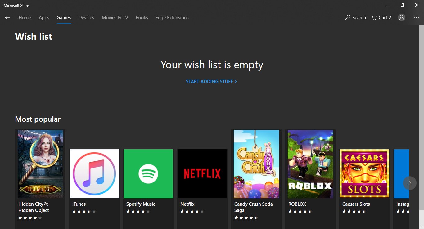 microsoft store is getting wish lists remote installs for multiple