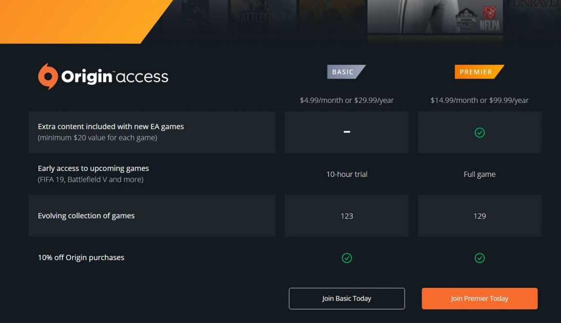 EA announces Origin Access, $4.99 monthly subscription for PC