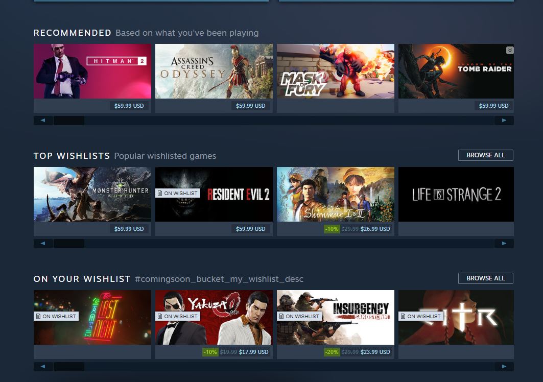 New releases get their own page as Steam's visual update makes things personal
