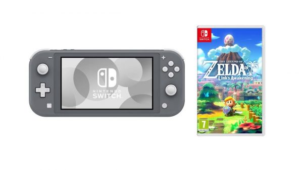 Un Nintendo Switch Lite con la leyenda del despertar de Zelda Link