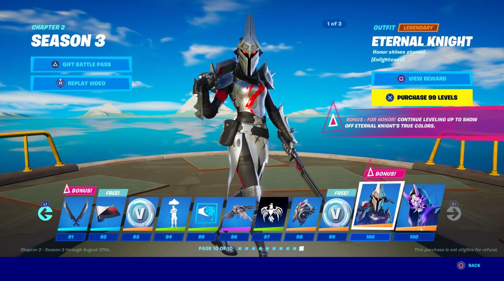 Fortnite Season 3 Battle Pass skins  Fade  Scuba Jonesy  Kit  Eternal Knight - 74