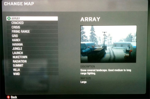 Game Loop Cod Mapping Black Ops multiplay maps listed in screengrab | VG247