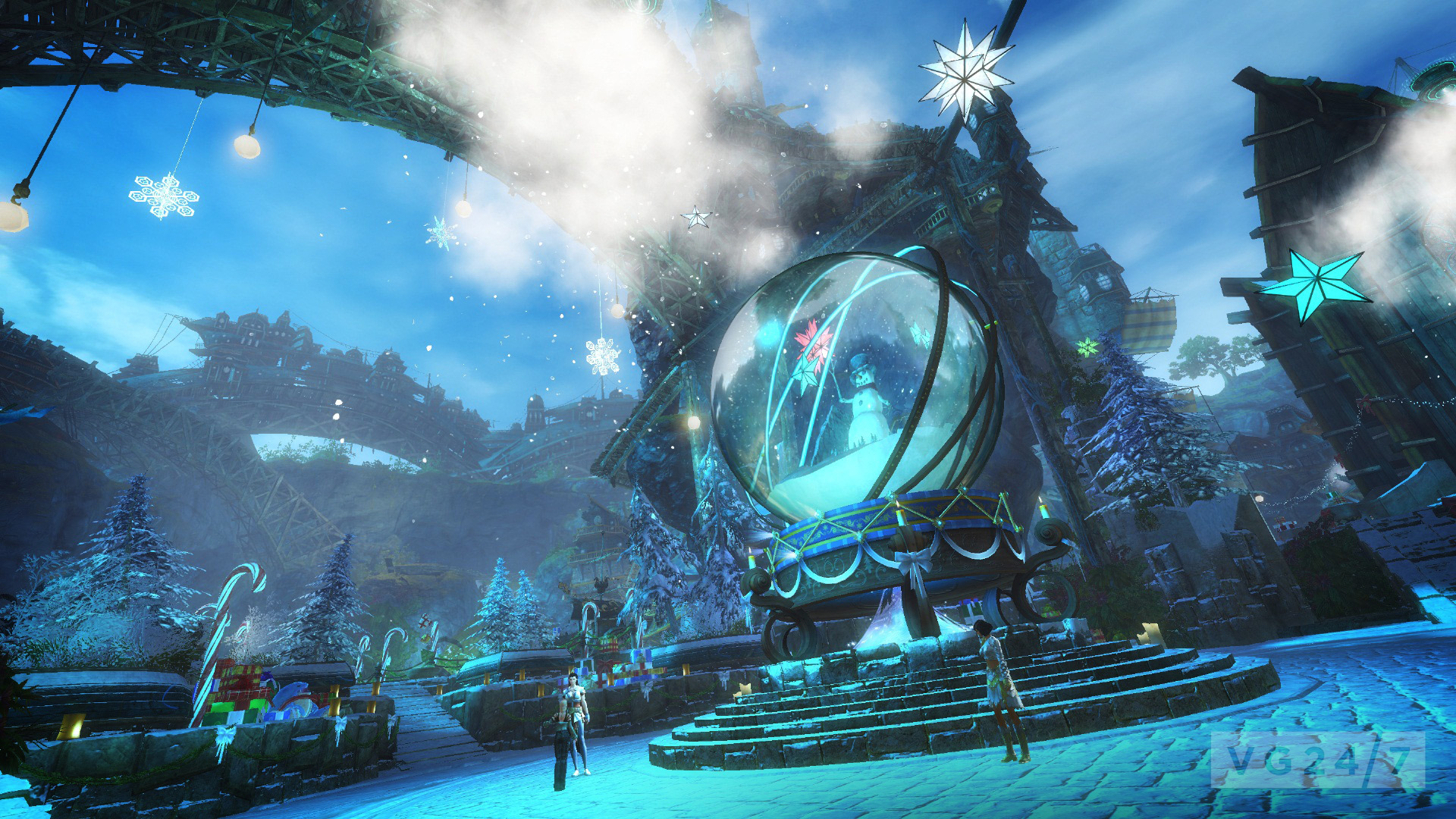 Guild Wars 2 Wintersday screens show a snowy wonderland VG247