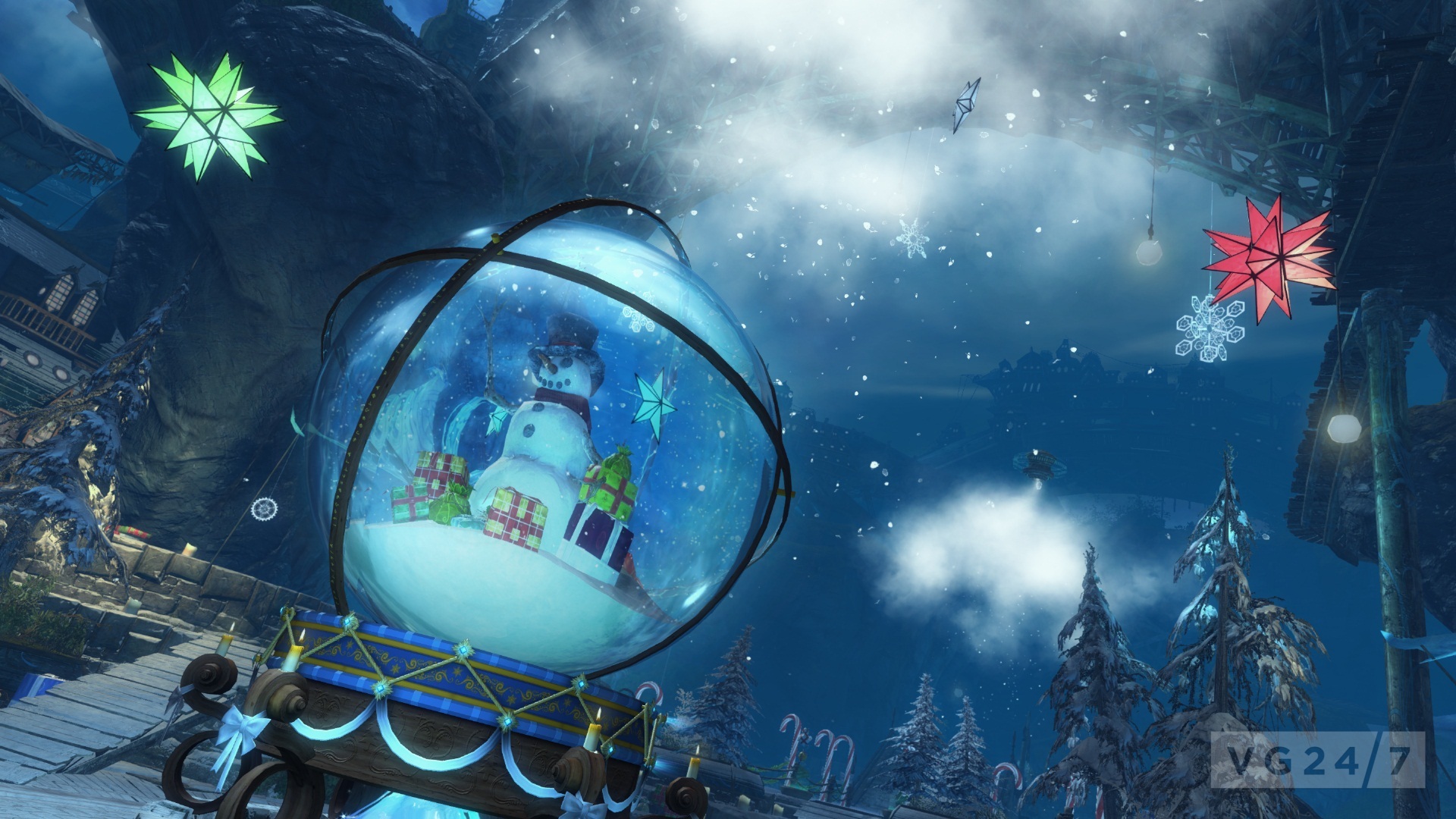 Guild Wars 2 Wintersday screens show a snowy wonderland VG247