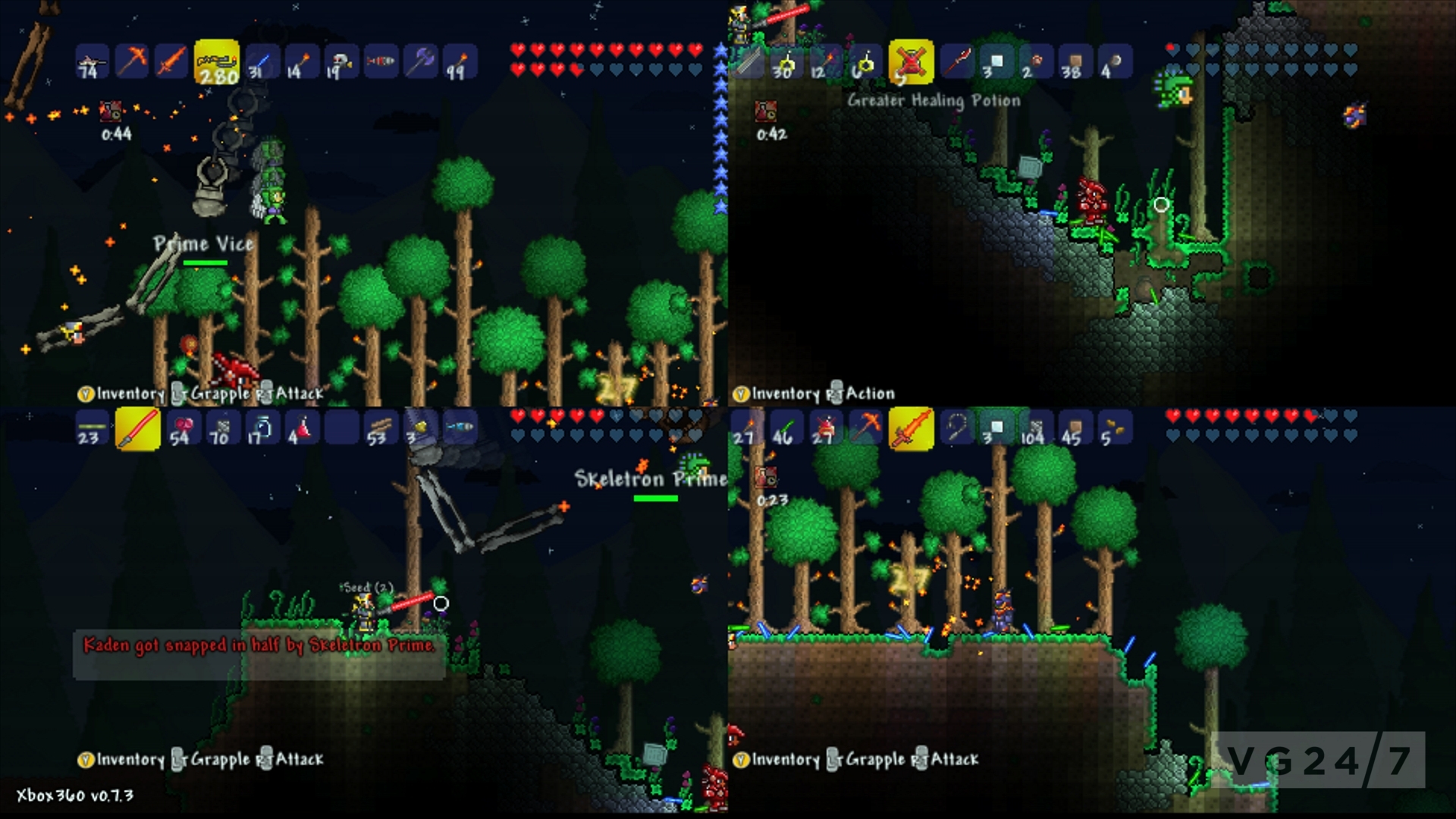Terraria Splitscreen Mode Shown In New Screens VG247 Terraria Splitscreen Mode Shown In New Screens VG247