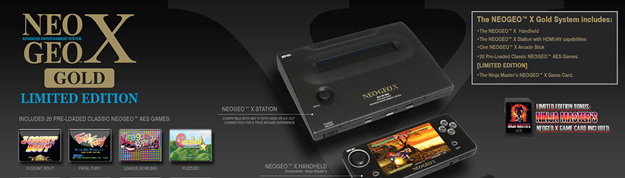 SNK Neo Geo X Gold Limited Edition – Console Home Nera, NTSC-J, Con Giochi E Stick Arcade