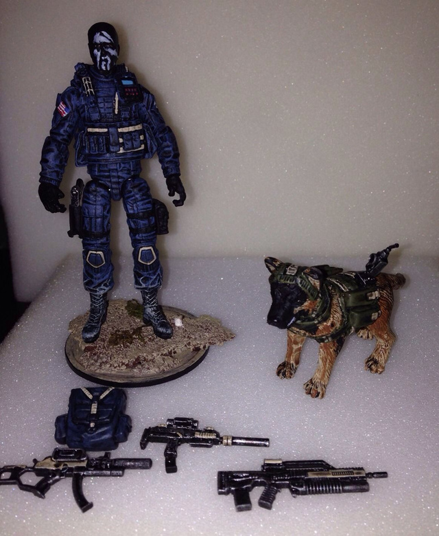 Stick Figure Cod Call of Duty: Ghosts fan-made dog and soldier figures sell on eBay for ...