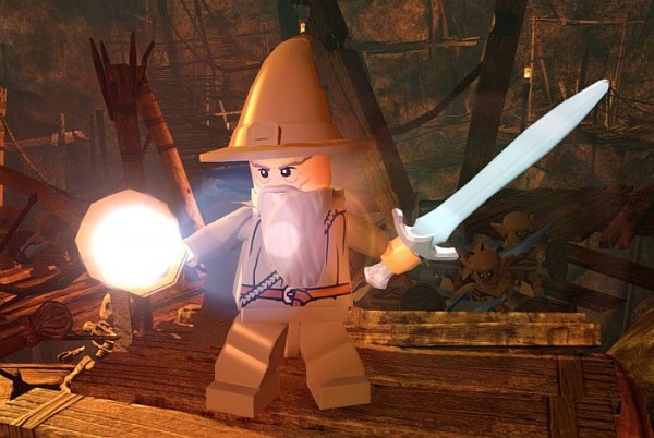 lego hobbit gandalf in goblin town