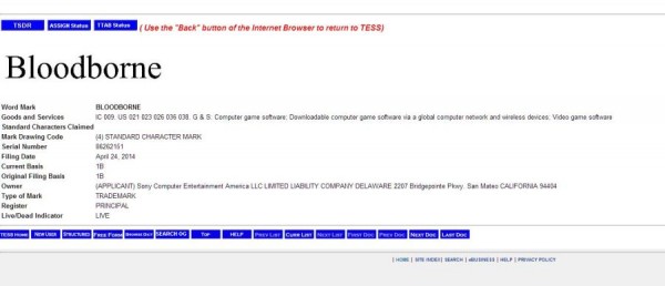 scea bloodborne trademark