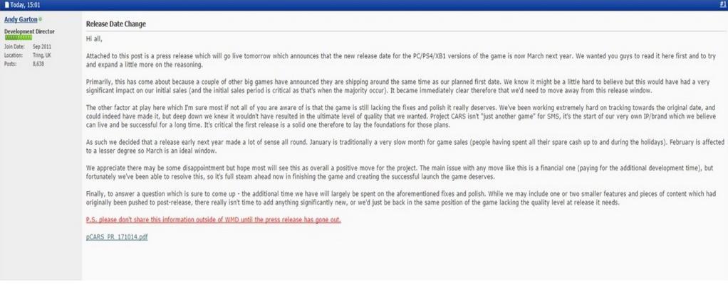 project-cars delay forum post