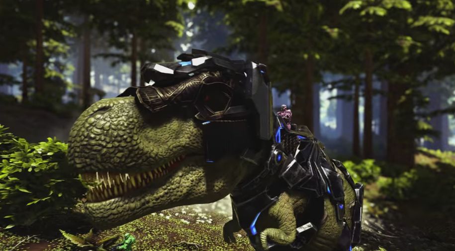 The next Ark Survival Evolved update features dinosaurs with laser beams on their heads VG247