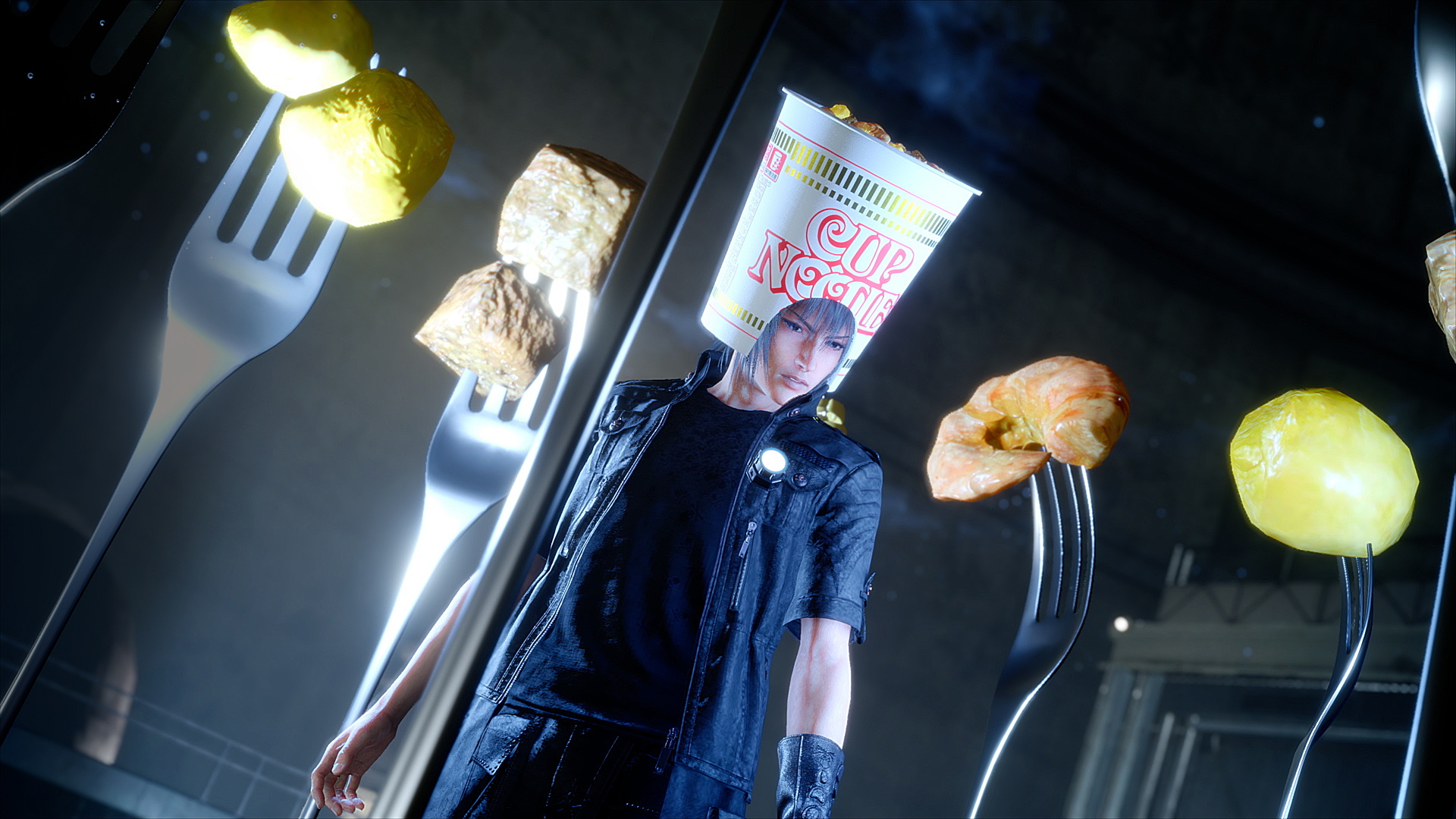 Final Fantasy 15 parody trailer featuring Noctis in a Cup Noodle Hat is ...