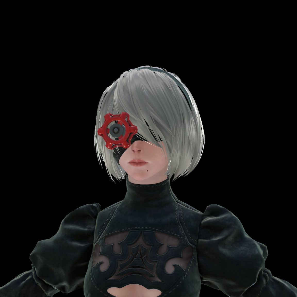 Nier Automata comes with a Valve accessory you can attach to 2B’s head
