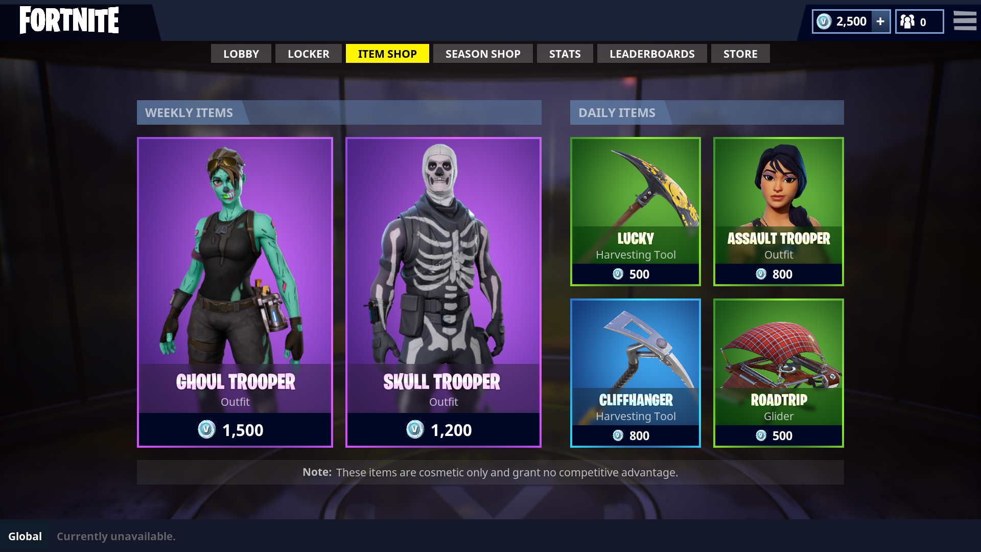 Fortnite Vbuck Options