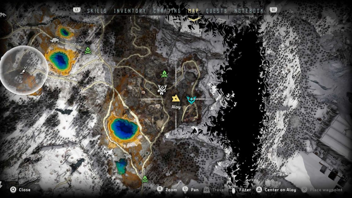 horizon zero dawn map frozen wilds