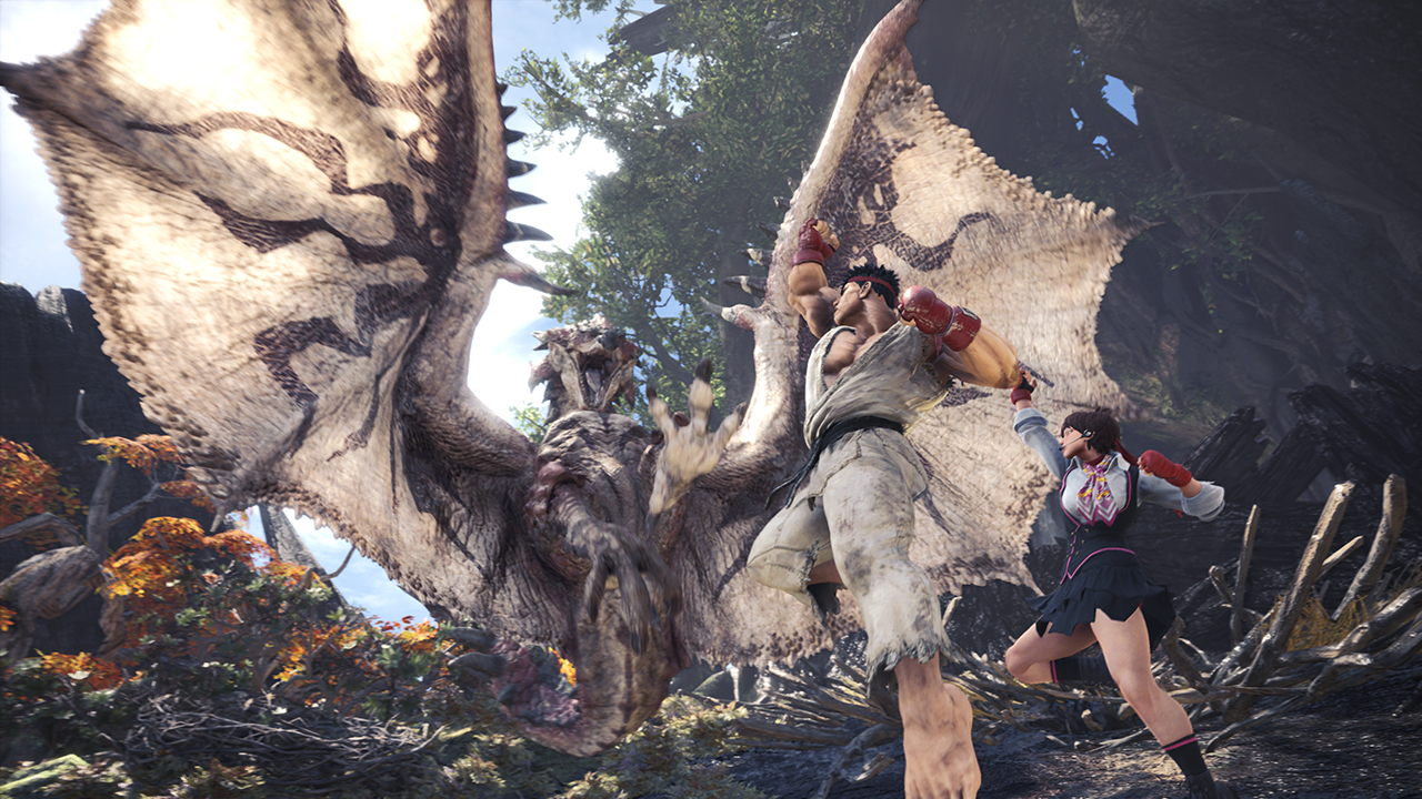 Monster Hunter World Street Fighter event quest how to get the Ryu armor, hadouken and