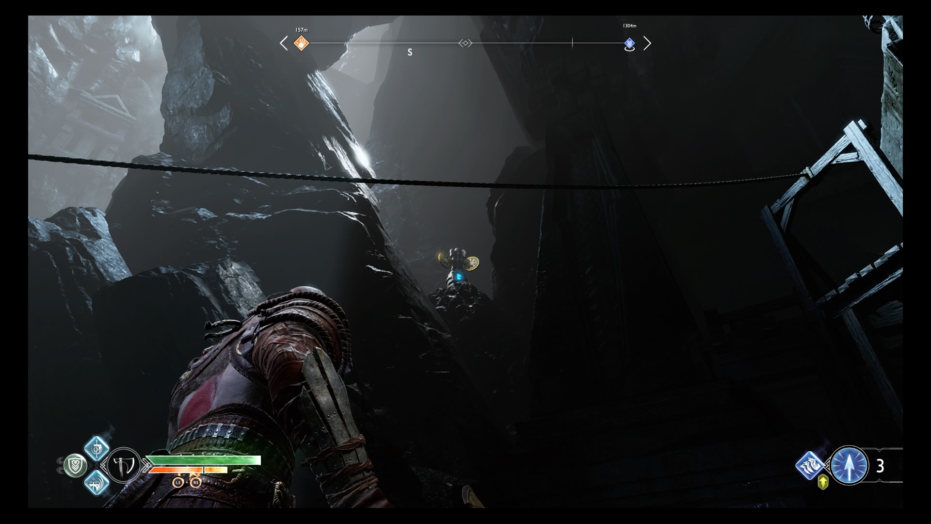 God of War Inside the Mountain quest Deer Head Statue, Heart of the