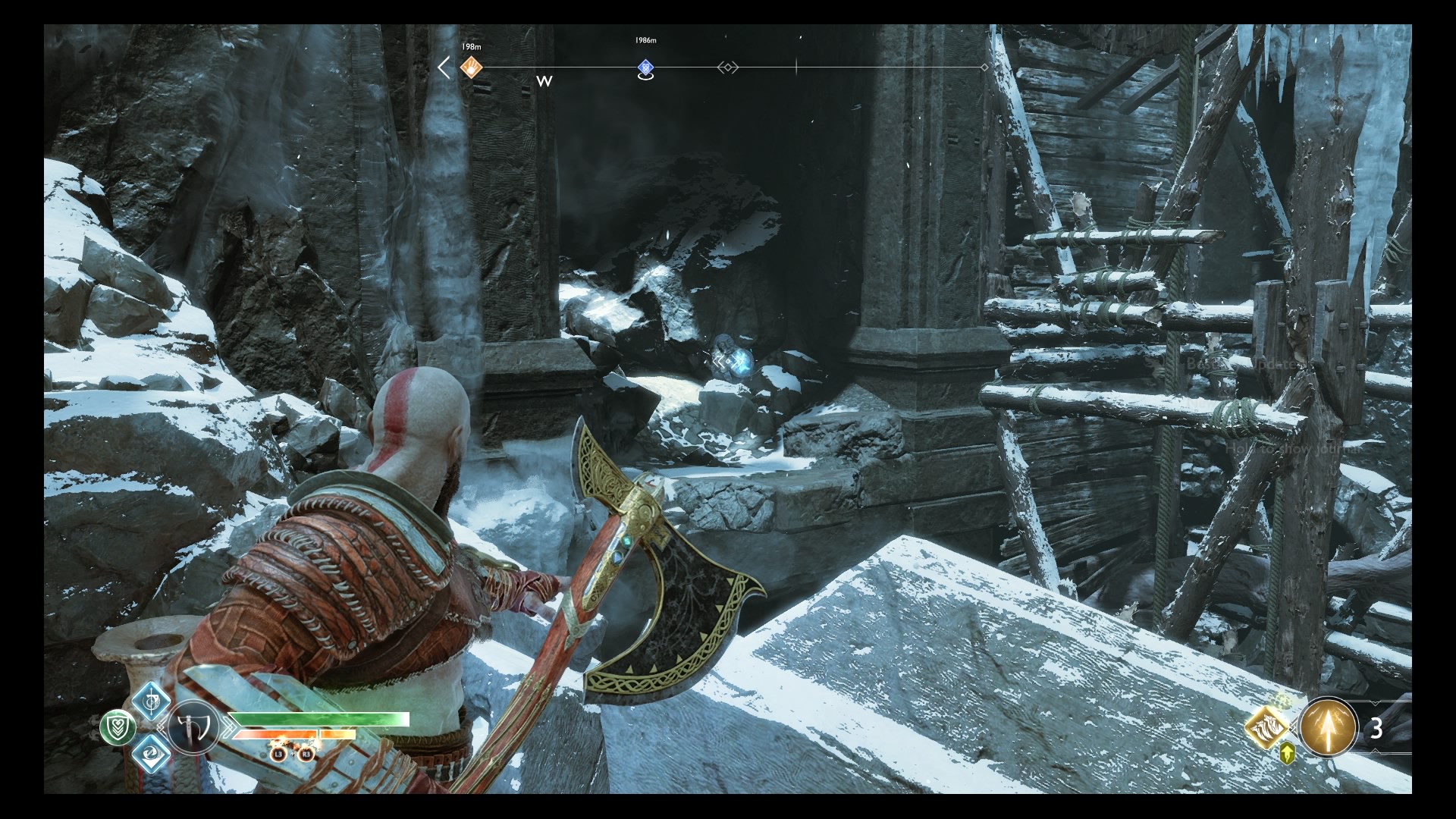 God of War Inside the Mountain quest Deer Head Statue, Heart of the