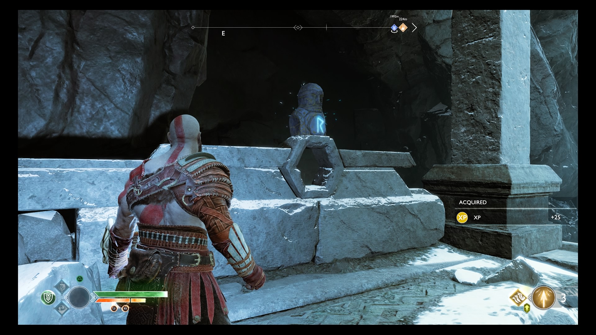 God of War Inside the Mountain quest Deer Head Statue, Heart of the