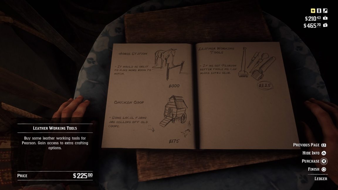 Red Dead Redemption 2 Camp Upgrades Guide tips, ledger, and leather