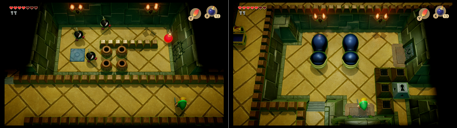 Zelda Link's Awakening Golden Leaves in Kanalet Castle & Key Cavern