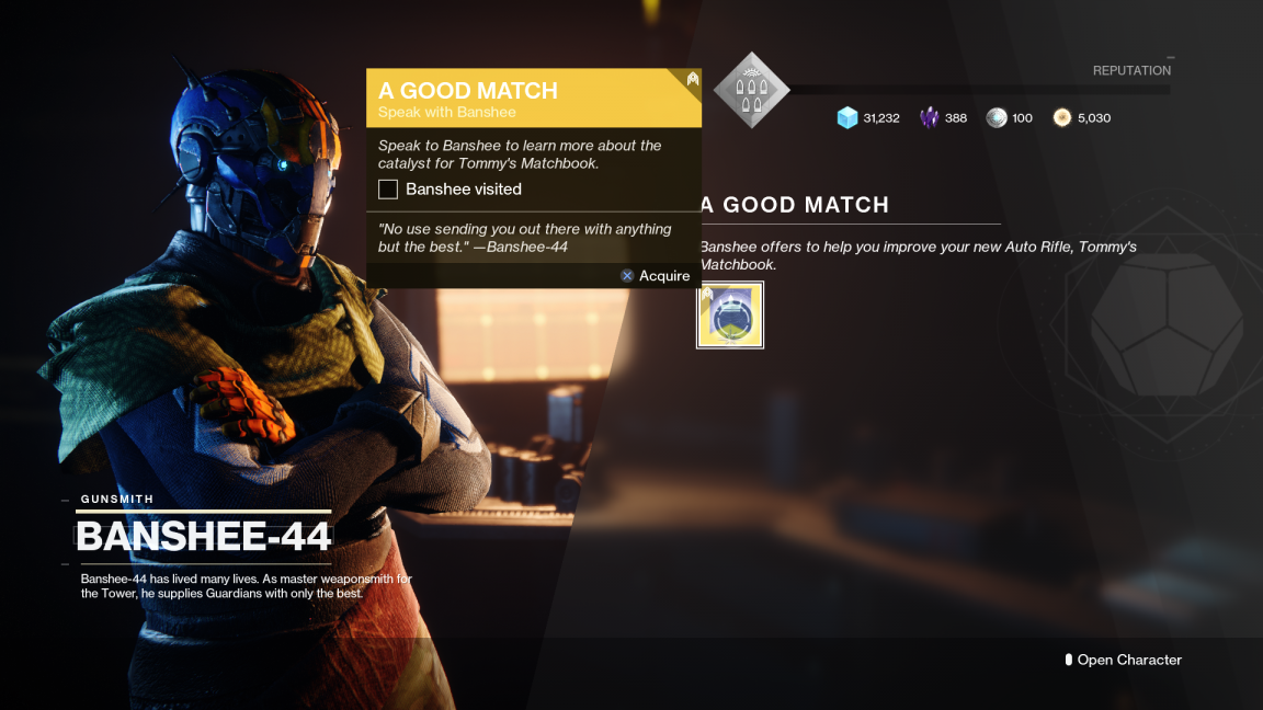 Destiny 2 Season of the Worthy How to get the Tommy’s Matchbook
